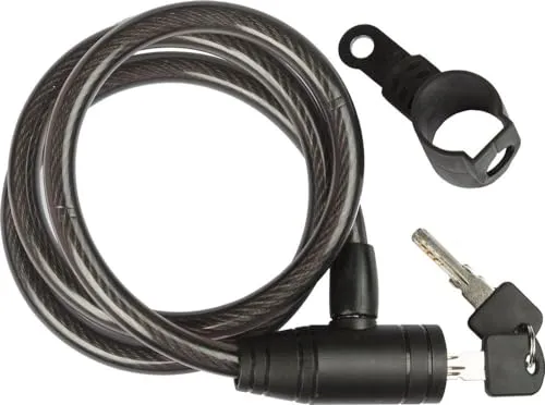 Diebstahlsicheres Spiralkabel für Fahrräder, 1,2 x 100 cm, Schloss aus Zinklegierung
