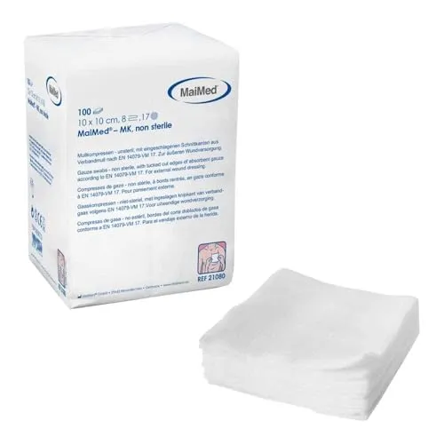 MULLKOMPRESSEN 10x10 cm unsteril 8fach 100 St