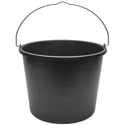 Garronda Baueimer robuster Mörteleimer mit Metallhenkel Putzeimer, Maurerkübel GD-0168, (Set, 3-tlg., 3), Mischen von Beton, Mörtel, Gips, Kleber, Sand, Erde, Wasser, Schutt schwarz 33 cm x 33 cm x 27 cm