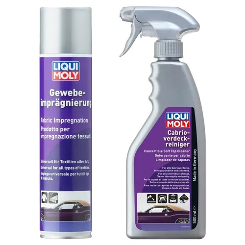 LIQUI MOLY Cabrio Set | Gewebeimprägnierung & Verdeckreiniger - Reinigungsset für Cabrio-Verdeck, schützt und imprägniert das Gewebe für langanhaltende Frische und Wetterbeständigkeit.