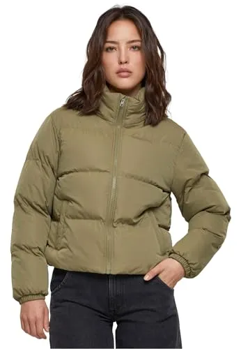 Urban Classics Damen Jacke Ladies Short Peached Puffer Jacket - Tiniolive XL - Funktionsjacken, stylische und warme Pufferjacke für kalte Tage, ideal für einen lässigen Look