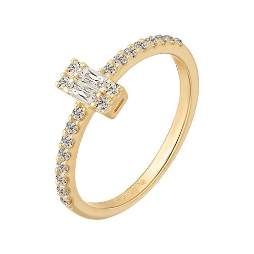 CAI Men Fingerring für Damen – Eleganter goldfarbener Ring (50 mm) - Stilvoller Fingerring aus 925 Silber in Goldfarbe, ideal für den täglichen Gebrauch. Mit seiner schlichten Eleganz setzt er einen besonderen Akzent und passt perfekt zu jedem Outfit.