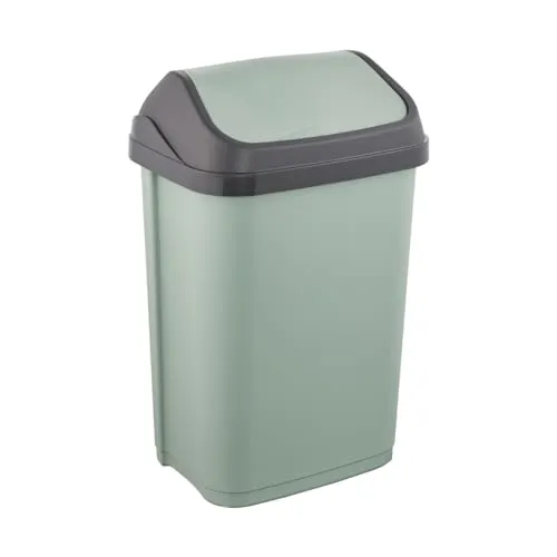 keeeper Mülleimer mit Schwingdeckel, 25 l, 33,5 x 25,5 x 53,5 cm, Swantje, Grün (Nordic Green)