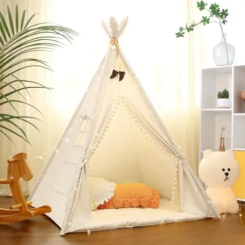 LIONHERZ® Tipi Zelt für Kinder – Stabil und aus 100% Baumwolle - Entdecke das LIONHERZ Tipi Zelt: Stabiler Stand durch innovative Stabilisatoren, ideal für kreatives Spielen im Kinderzimmer oder im Freien. Mit praktischer Tragetasche für einfachen Transport.