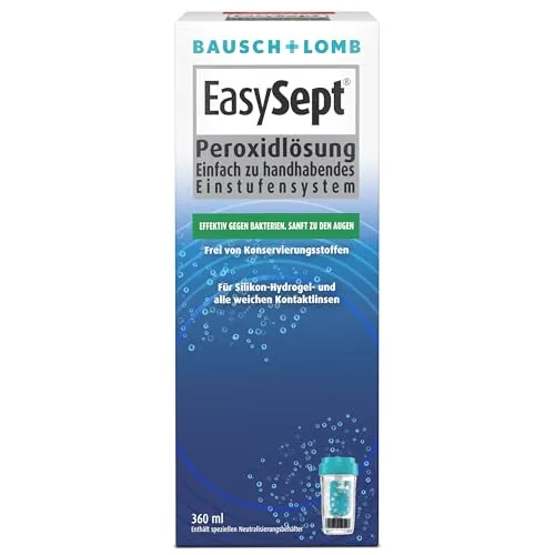 Easysept 120ml Probepack Urlaubspack von Bausch & Lomb - Praktisches Kontaktlinsenpflegemittel im handlichen 120ml Format, ideal für Reisen. Sorgt für eine zuverlässige Reinigung und Pflege Ihrer Kontaktlinsen.
