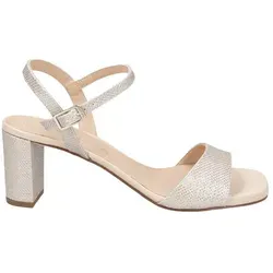 Unisa MORATY_EV PLATINO Sandaletten für Damen in Gold, Größe 38 EU - Elegante goldfarbene Sandaletten mit 7 cm Absatzhöhe. Ideal für den casual Look, aus hochwertigem Textil und mit Lederinnensohle für hohen Tragekomfort.