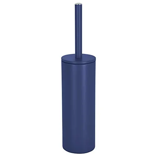 Spirella WC Bürste „Akira“ Dunkelblau - Elegante WC-Bürste mit hygienischem Edelstahlbehälter, ideal für jedes Badezimmer. Strapazierfähige Borsten sorgen für Langlebigkeit und einfache Reinigung.