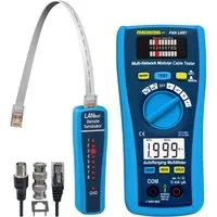 Pancontrol PPAN LAN1 LAN-Tester + Digital-Multimeter - Multimeter mit automatischer Bereichswahl, ideal für präzise LAN-Tests und Messungen bis CAT III 300V. Inklusive Tasche und Prüfkabel für optimale Nutzung.