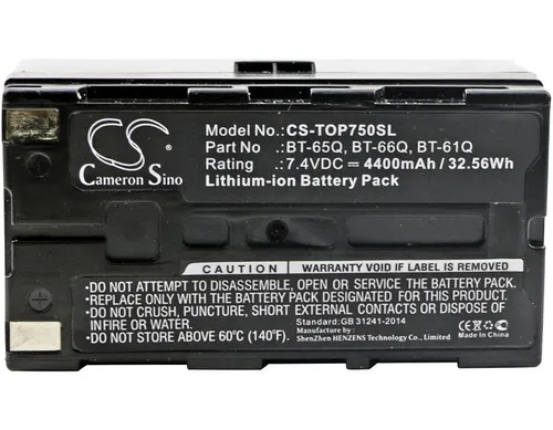 Ersatzakku CS-TOP750SL für TOPCON BT-61Q und FC100 - Zubehör für Messtechnik mit 7,4 Volt und 4400mAh Li-Ion Akku, ideal für zuverlässige Energieversorgung Ihrer Topcon Geräte.