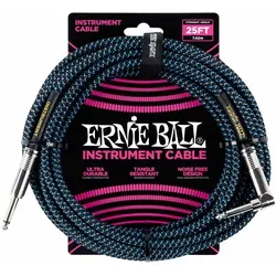 Ernie Ball 6060 Instrumentenkabel 7,62 m Schwarz/Blau - HiFi-Kabel mit 99,99% sauerstofffreiem Kupfer für hohe Signaltreue und Flexibilität, ideal für Musiker und Studios.