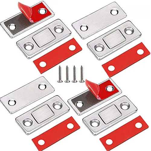Jiayi Türmagnete für Möbel - 4 Stück Ultra Dünn und Stark - Ultradünne Magnete mit 4 kg Haltekraft, ideal für Schranktüren und Schubladen. Selbstklebend und einfach zu installieren, schützen sie Ihre Möbel effektiv ohne Beschädigungen.