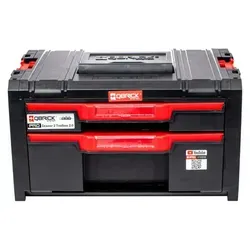 Qbrick System PRO Drawer 2 Toolbox 2.0 Basic - Stapelbarer Werkzeugkoffer mit IP54-Schutz, zwei Schubläden und 5 Trennwänden für optimale Organisation und Schutz Ihrer Werkzeuge.