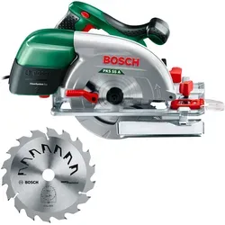 Bosch Home & Garden Handkreissäge PKS 55 A - Sägen: Leistungsstarke Handkreissäge mit 1200 W, inkl. HM-Sägeblatt für präzise Schnitte in Holz, ideal für Heimwerkerprojekte.