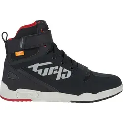 Furygan Get Down Schuhe - Wasserdicht und stylisch in Schwarz/Weiß/Rot - 38 EU - Motorradstiefel mit wasserdichter Membran und D3O Knöchel-Schutz, die wie normale Streetwear aussehen und gleichzeitig Stil und Sicherheit bieten.