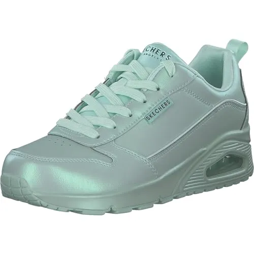 Skechers Uno - Galactic Gal 177104/MNT Mint Grün - Damen Sneaker - Modischer Damen Sneaker mit schnürbarem Design, Air-Cooled Memory Foam und flexibler Gummisohle für optimalen Komfort und Style.