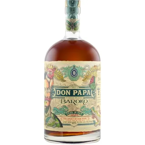 Don Papa 4,5 Liter Baroko - Aged in Oak Casks, einzigartiger Rum mit fruchtigen Aromen von Vanille und Honig, ideal für Bars und besondere Anlässe