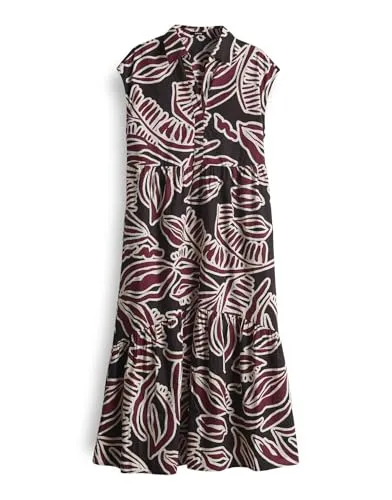 OPUS Damen Midikleid WERISA Tropical A-Linie mit Volantstufen - Freizeitkleider für Damen, modisches Design trifft auf hochwertigen Komfort - ideal für einen femininen und casual Look.
