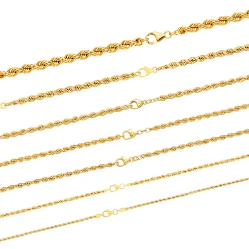 hoplo holzenplotz Edle Kordelkette Halskette - 333-8 Karat Gold Juwelier Qualität, Länge:70 cm, Kette_Breite:4.5 mm