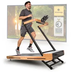 SportPlus Laufband für zuhause - Klappbares Walking Pad bis 18 km/h - Laufbänder: Hochwertiges FSC®-zertifiziertes Eichenholz, leiser Brushless Motor und TÜV-zertifiziert; ideal für ein effektives und nachhaltiges Training.