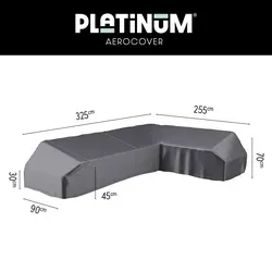 Aerocover Abdeckhaube für Plattform L-Form Garten Set 325x255x90x70cm - Abdeckhaube aus hochwertigem Ripstop-Material, wasser- und schmutzabweisend sowie atmungsaktiv, schützt vor Korrosion, Schimmel und Mehltau.