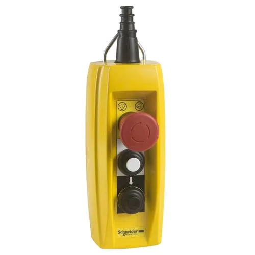 Schneider Electric Hängetaster XACB3205 IP65 - Hängetaster Komplettgerät mit 3 Befehlsstellen, ideal für sichere Anwendungen dank IP65 Schutzart, perfekt für industrielle Umgebungen.