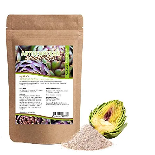 Mynatura Artischocken Extrakt Pulver I Artischocke I Gemahlen I 2,5% Cynarin I Hochwertige Pflanzenstoffe I Schonend verarbeitet (1x 100g)