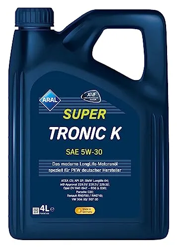 Aral SuperTronic K 5W-30 Motoröl - Hochleistungs-Motoröl für optimale Motorpflege und Verbrauchseffizienz, perfekt für moderne Fahrzeuge.