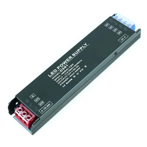 KSIBNW Netzteil 12V 33,3A 400W LED Trafo, Transformator 230V auf 12V Extra Dünn Treiber Netzteil Adapter Schalt Niedervolttrafo Schaltnetzteil für LED Streifen, AC 230Volt auf DC 12Volt 33,3A 400W