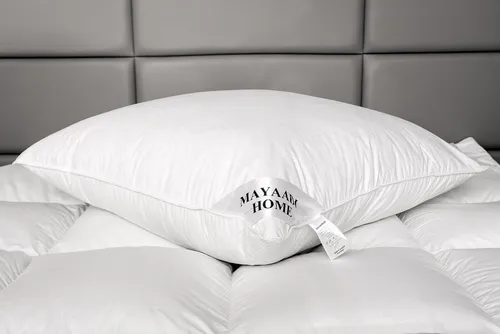 Mayaadi Home Kopfkissen HS8 - 80x80 cm Daunenkissen - Kissen 80x80 cm mit 70% Daunen und 30% Federn, ideal für alle Schlafpositionen. Komfortabel, stützend und waschbar bis 60°C - für allergikerfreundlichen Schlafgenuss.
