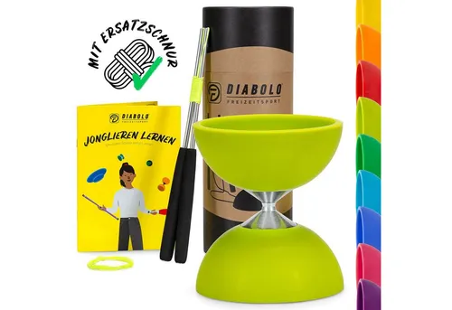 Diabolo Freizeitsport Spiel Set Basic (lime) - Akrobatik Set für spannende Tricks, ideal für Kinder ab 3 Jahren, fördert Geschicklichkeit und Konzentration.