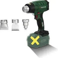 PARKSIDE® 20 V Akku-Heißluftgebläse »PHLGA 20-Li C2« - Heißluftpistole für vielseitige Anwendungen, mit 2 Temperaturstufen bis 550 °C und ergonomischem Softgriff. Ideal für Heimwerkerprojekte in Verbindung mit Parkside X 20 V Akkus.