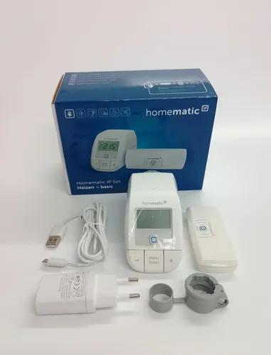 Homematic IP Smart Home Starter Set Heizen – Basic, Digitale Steuerung für Heizung mit oder ohne App, Alexa, Google Assistant, einfache Installation, Thermostat, Heizungsthermostat, 160955A0