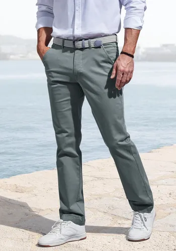John Devin Chinohose regular-fit - Elastische Baumwoll-Qualität in Salbei - Stretchhosen aus 98% Baumwolle und 2% Elasthan, bieten hohen Tragekomfort und optimale Bewegungsfreiheit. Ideal für lässige Outfits.