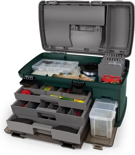 normani Angelkoffer Barbate - Robuste Angelbox mit Rucksackfunktion für bis zu 75 kg. Ideal für alle Angelbedürfnisse und optimal organisiert dank mehrstufiger Lagerung und transparentem Deckel.