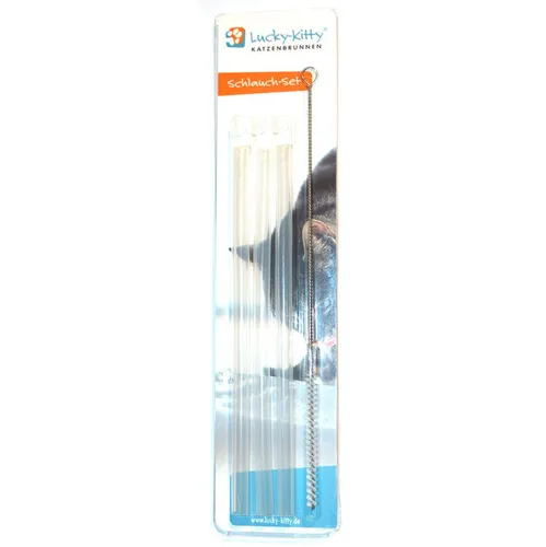 Lucky-Kitty Schlauch-Set mit Bürste - Näpfe & Trinkbrunnen, sorgt für sauberes Wasser und einfache Wartung Ihres Trinkbrunnens.