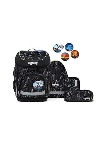 Ergobag Cubo 2025 Super Reflektbär - Praktischer Schulranzen - Schulranzen mit einfachem Einfinger-Griff und gut einsehbarem Innenraum, der stufenlos mitwächst. Ideal für kleine Chaoten, die Ordnung im Schulalltag benötigen.
