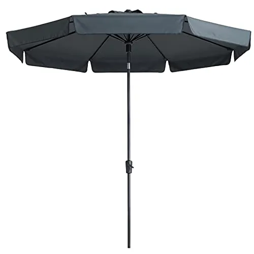 Madison Sonnenschirm Flores Luxe 300 cm Grau - Sonnenschirm mit Kipp- und Drehmechanismus, wasserabweisender Bespannung und UPF 50+ Schutz für optimalen UV-Schutz im Außenbereich.