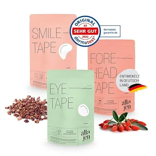 alla jen - Hyaluron-Skintape "Glow Package", 35 Tapes für 7 Anwendungen, sofortige Anti-Falten-Wirkung mit Gojibeere und Szechuanpfeffer