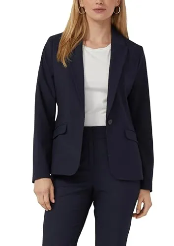 s.Oliver Slim Fit Viskosemix-Blazer - Hochwertiger Blazer aus Viskosemix im Slim Fit, mit leichtem Futter, Pattentaschen und klassischem Rückenschlitz. Ideal für elegante Business-Outfits.