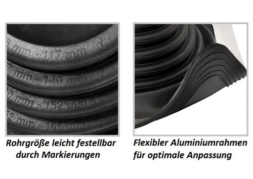 Silisto Dichtmanschette EPDM für Rohr Ø22-101mm - Hochwertige Dichtmanschette aus EPDM, ideal für wasserdichte Verbindungen und einfache Installation im Gartenbereich.