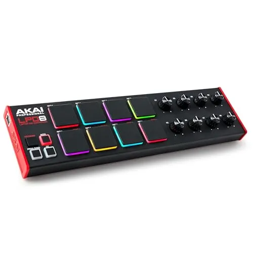 AKAI Professional LPD8 MKII B-Stock - Tragbarer Pad Controller - Studio & Recording, B-Stock Laptop Pad Controller mit 8 anschlagsdynamischen MPC-Pads und RGB-Beleuchtung; ideal für kreative Musikproduktion und einfaches Plug'n'Play.