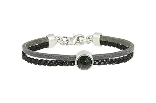 QOSS Armband FLEUR vintage schwarz Stein schwarz