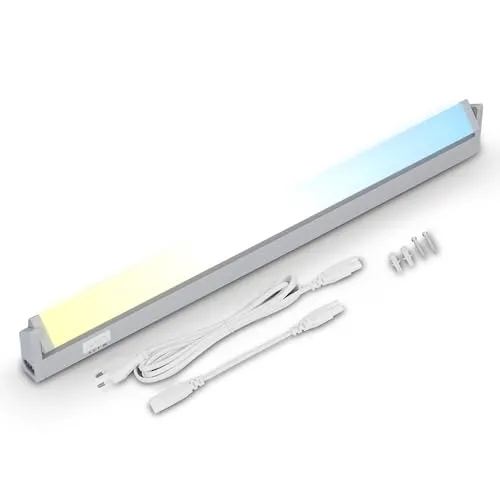 BRILONER Leuchten - LED Unterbaulampe schwenkbar, CCT Unterbauleuchte Küche, Farbtemperatur einstellbar, Schrankleuchte, Silberfarbig, 54,5 cm, 2224-014