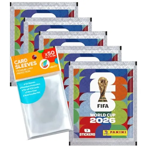 WM 2026 Sticker - 5 Tüten + Exklusive Collect-it Hüllen (Eigenmarke Bundle)