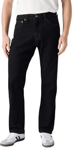 Levi's 505 Herren Straight-Jeans, Größe 32, schwarz - Hochwertige Herren-Straight-Jeans von Levi's mit gerade geschnittener Beinform und niedriger Leibhöhe. Ideal für lässige Freizeit-Outfits und aus pflegeleichtem, atmungsaktivem Denim gefertigt.