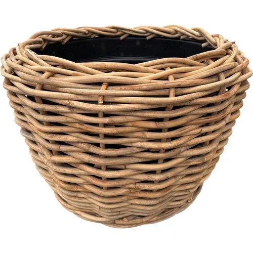 Van der Leeden Rattantopf Drypot, rund, grau - Garten-Zubehör: Nachhaltiger Rattantopf mit patentiertem Drypot-Design für optimale Pflanzenpflege und elegantes Ambiente.