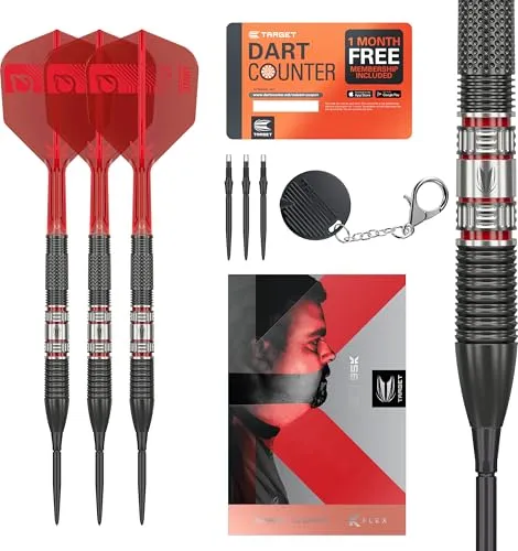 Target Darts Gabriel Clemens 95K Steeldarts 21G - Steel-Dartpfeile mit 95% Tungsten für maximale Präzision und Kontrolle. Entwickelt in Zusammenarbeit mit dem 'German Giant' Clemens, inklusive innovativer Swiss Storm Point Technologie.