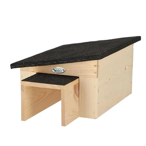 Fallen Fruits Igelhaus - FSC 100%, braun - Igelhaus aus FSC-zertifiziertem Holz, perfekt für den Garten, schützt Igel vor Witterungseinflüssen und bietet einen sicheren Rückzugsort.