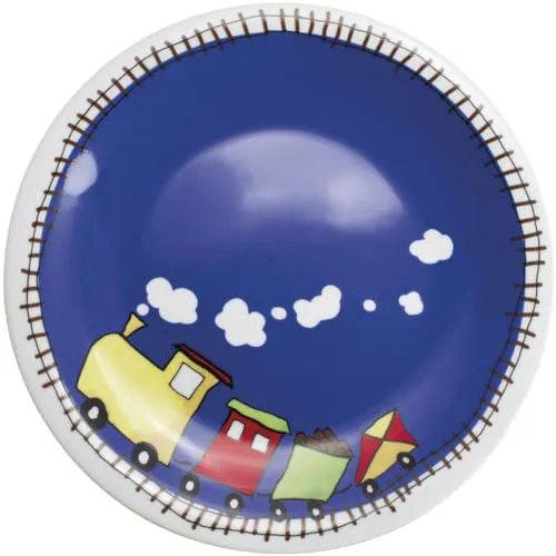 KAHLA 323460A76643C Kids Frühstücksteller 21,5 cm Abenteuerexpress | Frühstücksteller mit Lokführer Design aus Porzellan