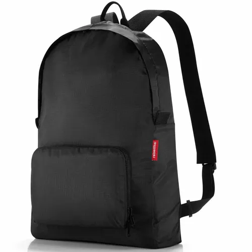 reisenthel mini maxi Rucksack Reisetasche faltbar schwarz - Damentaschen: Faltbarer Rucksack aus strapazierfähigem Cotton-Kalmuck, ideal für unterwegs und vielseitig einsetzbar.
